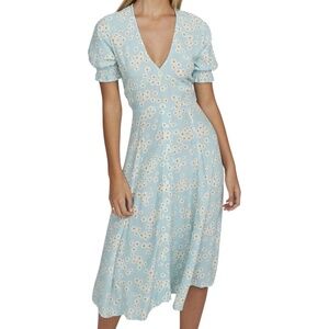 Faithfull the Brand Powder Blue Daisy Midi Dress